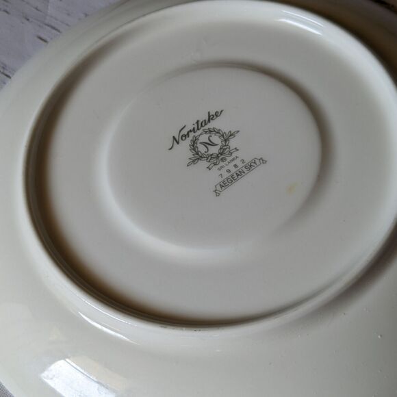 Noritake AEGEAN SKY Footed Coffee Tea Cup and Saucer 7982 - Picture 4 of 7